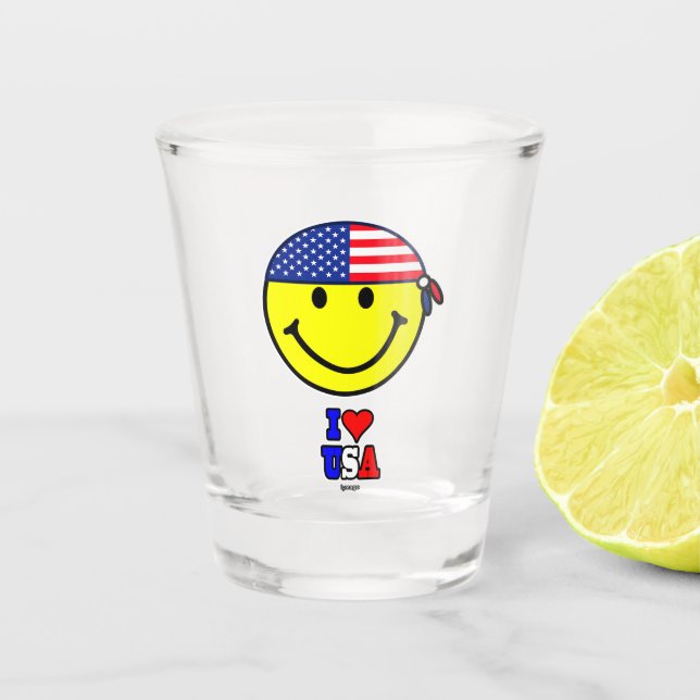 I LOVE USA SHOT GLASS SCHNAPSGLAS (Vorderseite)