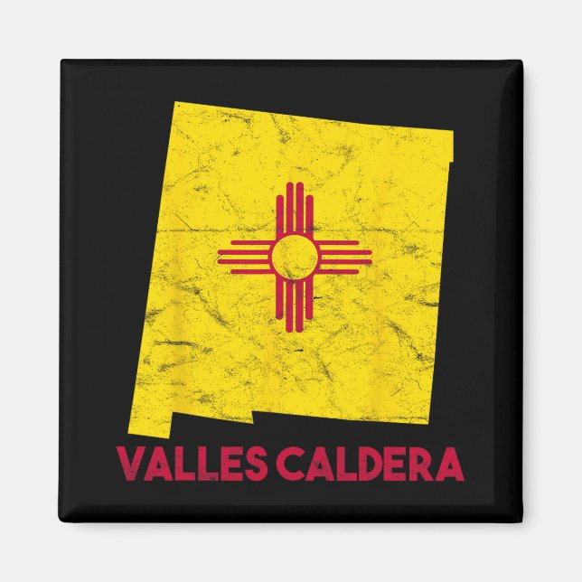 I Love Valles Caldera New Mexico Nm Retro Souvenir Magnet (Vorne)