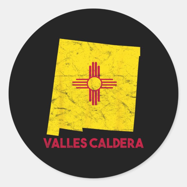 I Love Valles Caldera New Mexico Nm Retro Souvenir Runder Aufkleber (Vorderseite)