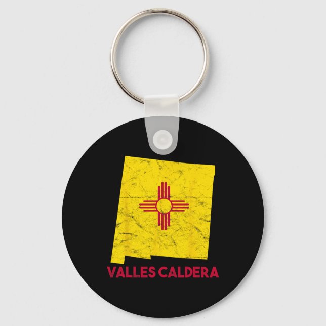 I Love Valles Caldera New Mexico Nm Retro Souvenir Schlüsselanhänger (Vorderseite)