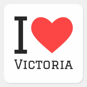 I love victoria quadratischer aufkleber