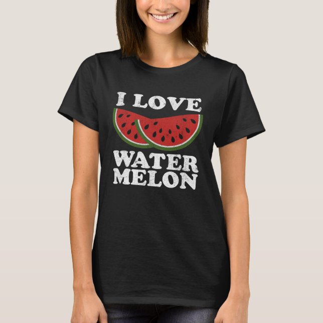 I Love Watermelon  Summer Retro Cute Watermelons T-Shirt (Vorderseite)