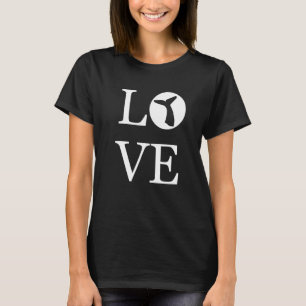 I Love Whales Silhouette Whale Tail Ocean Animal T-Shirt