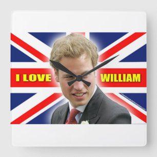 I Love William Quadratische Wanduhr