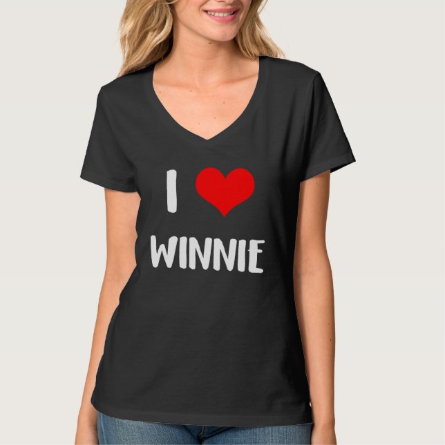 I love WINNIE  valentine guy heart Anniversary 6 T-Shirt (Vorderseite)