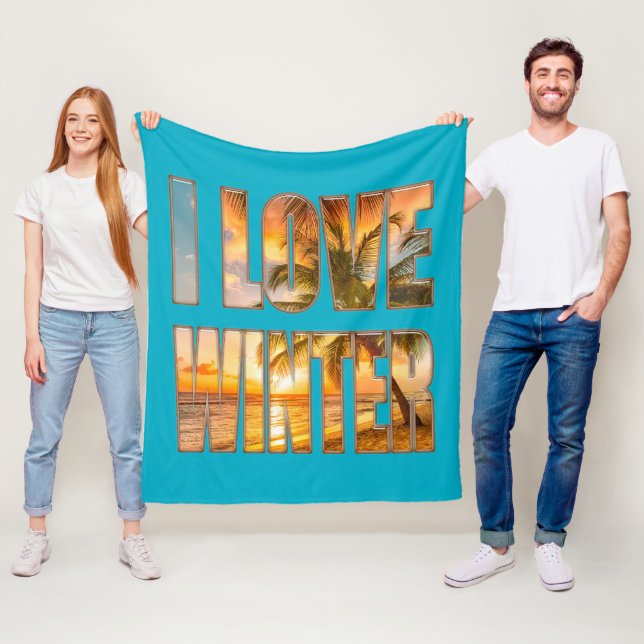 I  love winter fleecedecke (Beispiel)