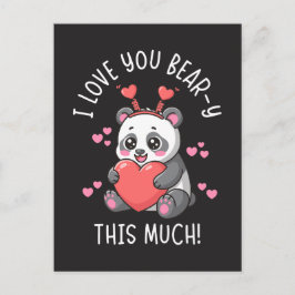 I Love You Bear-y This Much - Cute Panda Valentine Postkarte