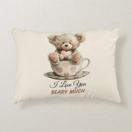 I Love You Beary Much In Cup Postcard Dekokissen