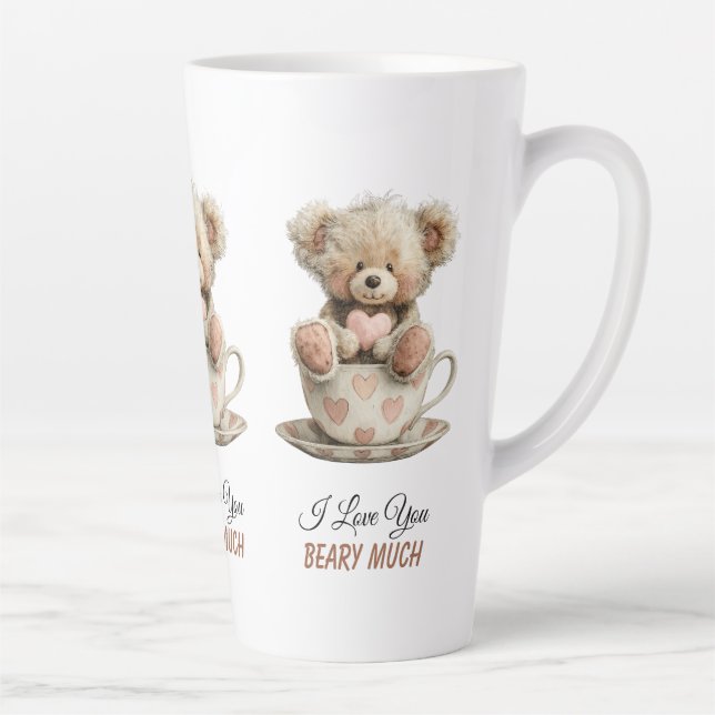 I Love You Beary Much In Cup Postcard Milchtasse (Rechts)