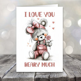 I Love You Beary Much Teddy Bear Valentines Day Feiertagskarte