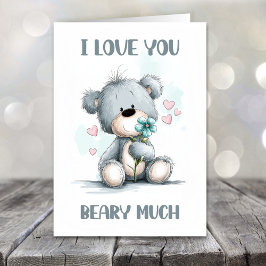 I Love You Beary Much Teddy Bear Valentines Day Feiertagskarte