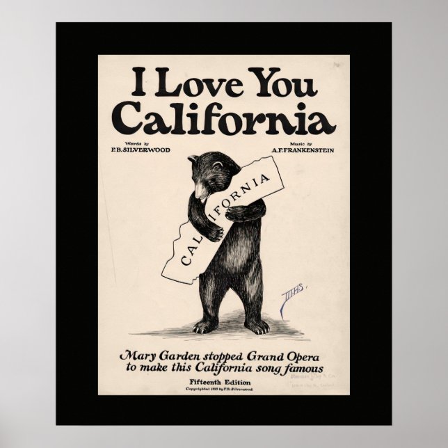 I Love You California Bear Poster (Vorne)