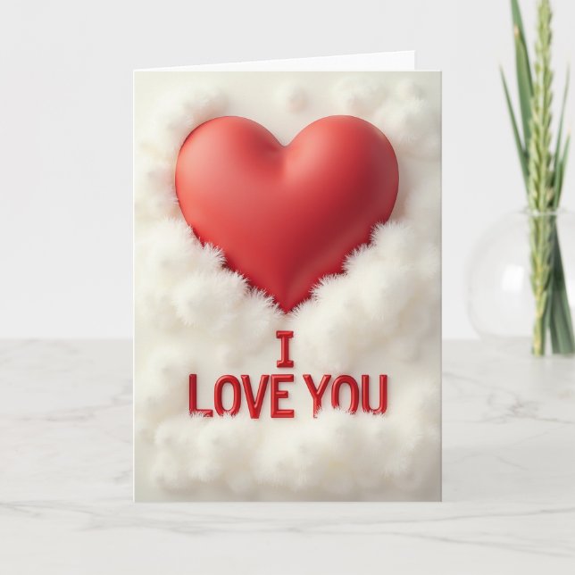 I Love You Cloud Heart Card Karte (Vorderseite)