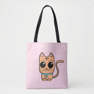 I Love You, Cute Caramel Cat Illustration Art Prin