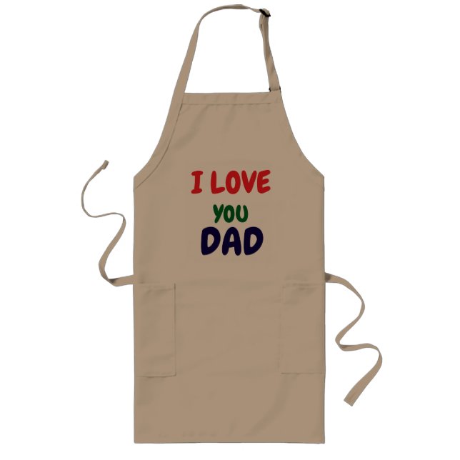 I Love You Dad Simple  Lange Schürze (Vorne)