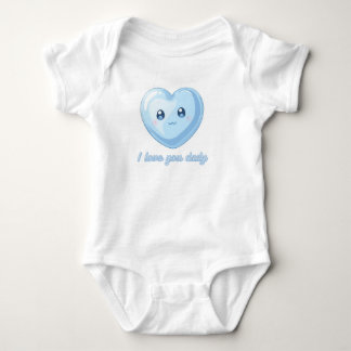 I Love You Daily Baby Bodysuit - Cute Blue Kawaii  Strampler