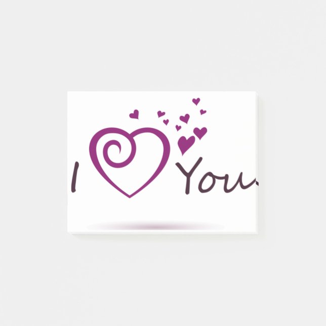 I LOVE YOU DESIGN POST-IT KLEBEZETTEL (Vorderseite)