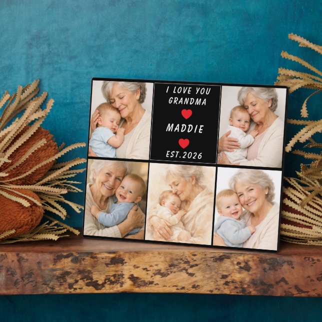 I Love You Grandma | Grandparents Day Fotoplatte (Seite)