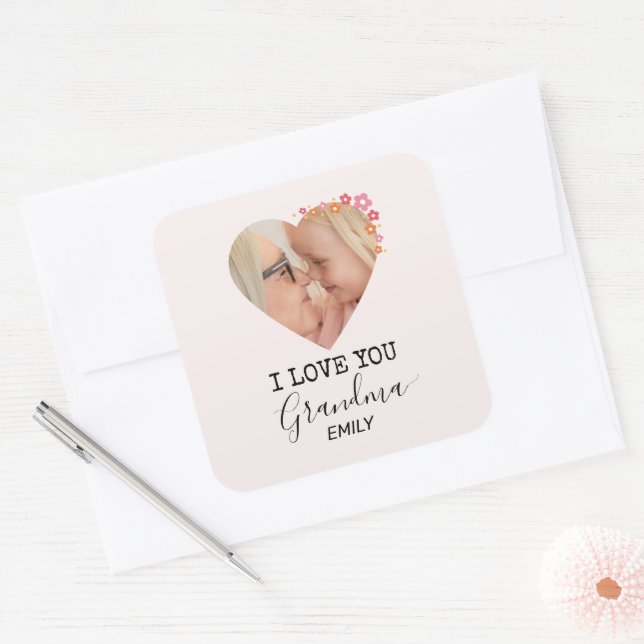 I Love You Grandma | Personalized Sticker (Umschlag)