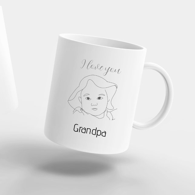 I love you Grandpa Custom Baby Face Portrait Kaffeetasse (I love you Grandpa Custom Baby Face Portrait Coffee Mug)