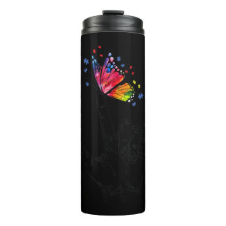 I Love You Hand Sign Language Butterfly Puzzle Pie Thermosbecher