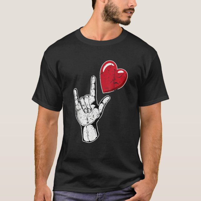 I Love You Hand Sign Valentines Day Language_1 T-Shirt (Vorderseite)
