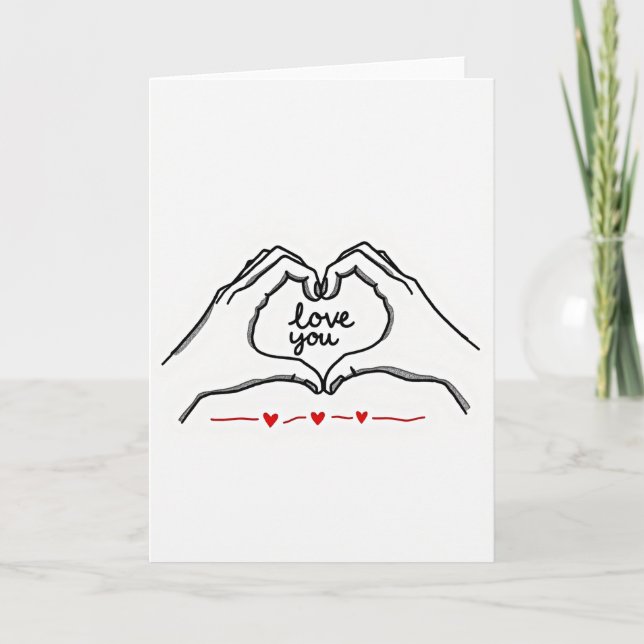 I Love You Heart Hands Card Karte (Vorderseite)