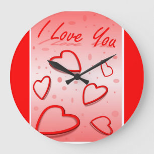 "I LOVE YOU" HEARTS GROßE WANDUHR