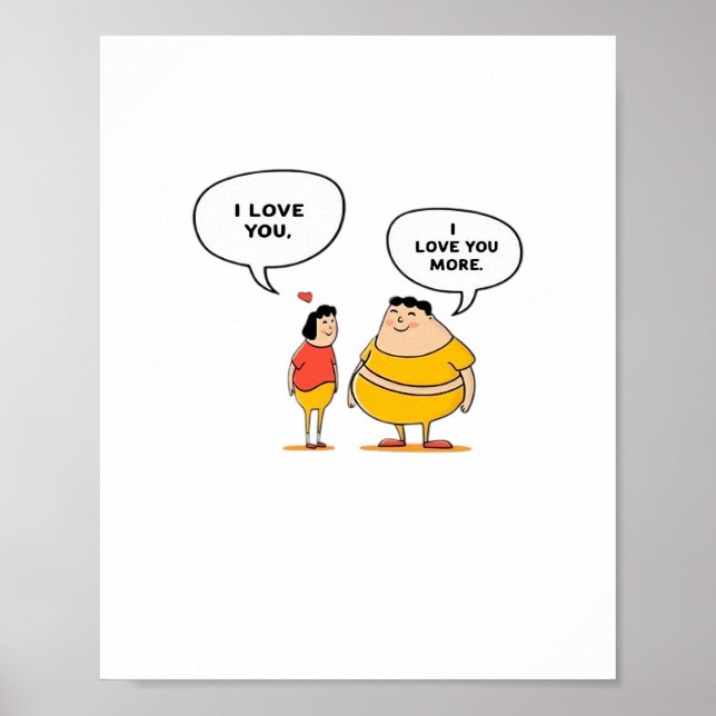 I Love You I Love You More Modern Love Playful Sty Poster (Vorne)