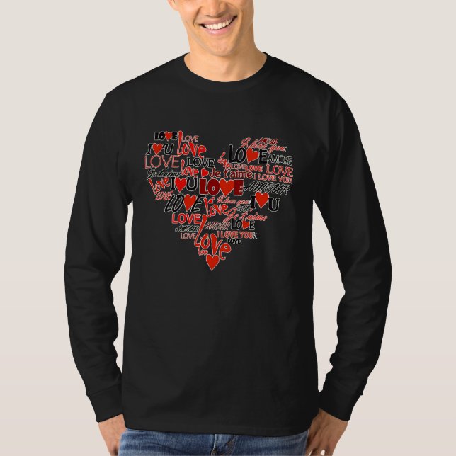 I love you in multiple languages Valentine's Day T-Shirt (Vorderseite)
