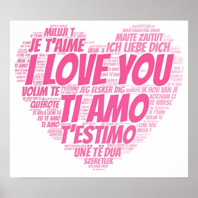 I love you languages around the world poster (Vorne)