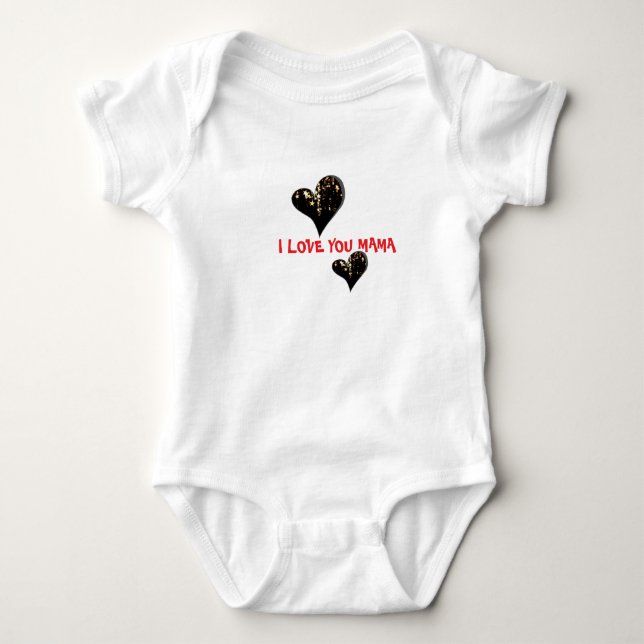 I Love You Mama Baby Bodysuit Strampler (Vorderseite)