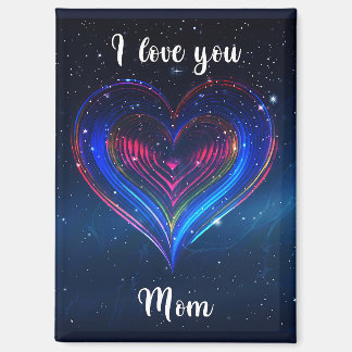 I love you Mom / Imán de Corazón Galáctico Magnet