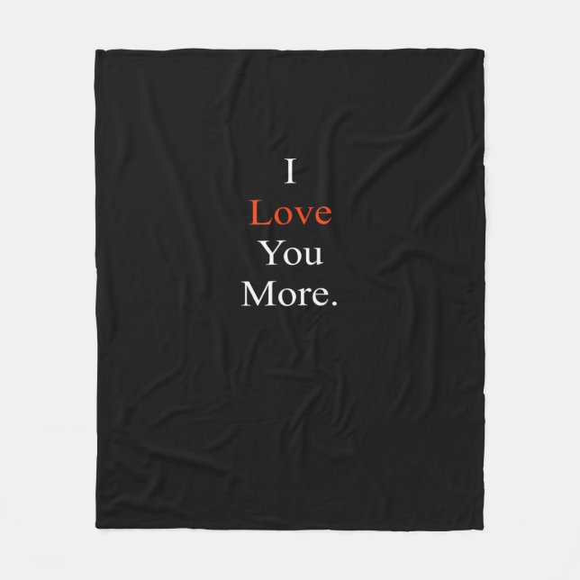 I Love You More Minimal Design  Fleecedecke (Vorderseite)