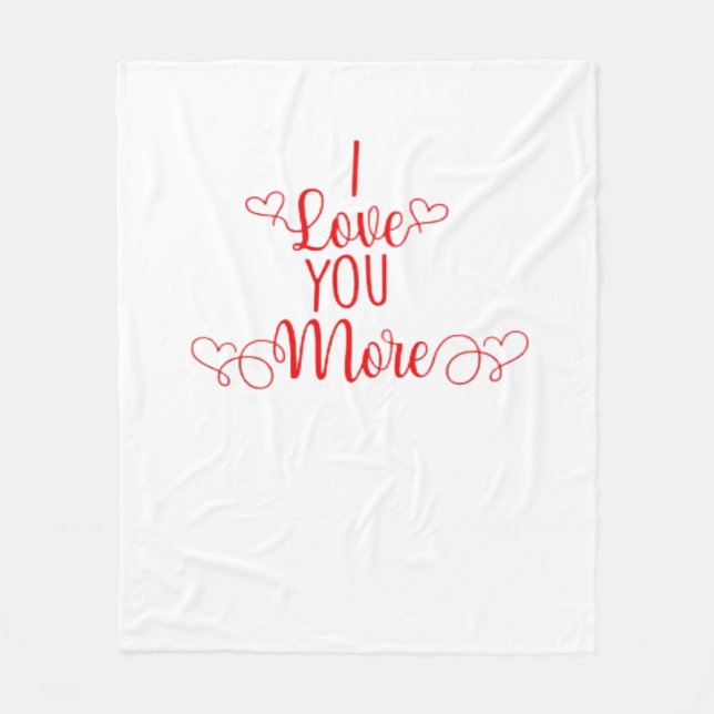 I Love You More Minimal Romantic Style  Fleecedecke (Vorderseite)