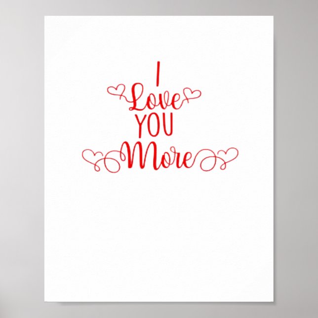 I Love You More Minimal Romantic Style  Poster (Vorne)