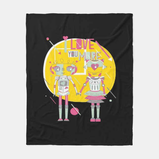 I Love You More Modern Aesthetic  Fleecedecke (Vorderseite)