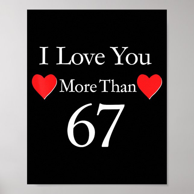 I Love You More Than 67 Meme Valentines 6 7 Men Wo Poster (Vorne)