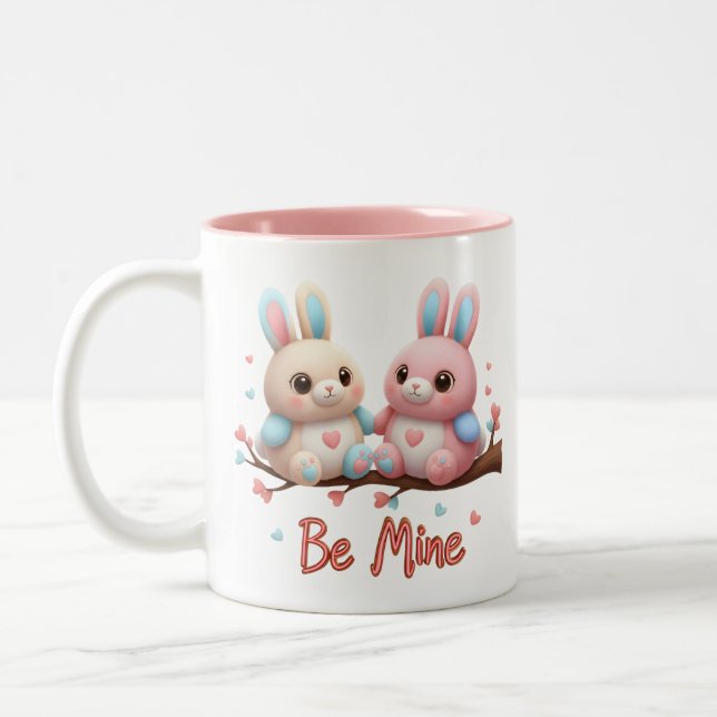 "I Love You More Than Coffee" – Funny Valentine’s  Zweifarbige Tasse (Links)