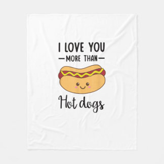 I Love You More Than Hot Dogs Funny Sausage Pun  Fleecedecke