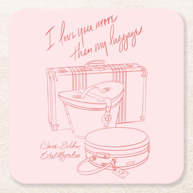 "I love you more than I love my luggage" Coaster Rechteckiger Pappuntersetzer (Vorderseite)
