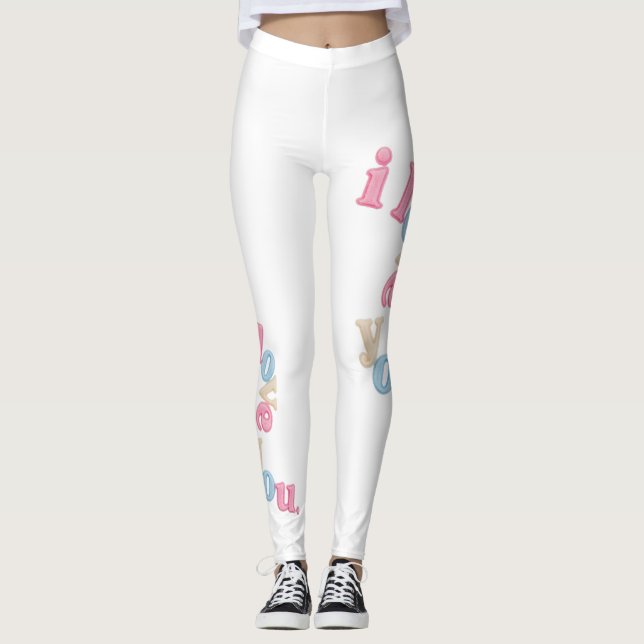 "i love you" Patch Art Leggings | Aesthetic Print (Vorderseite)