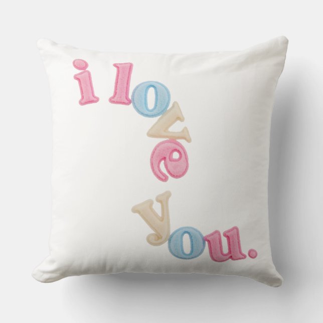 "i love you" Patch Art Pillow | Aesthetic Home Dec Kissen (Vorderseite)