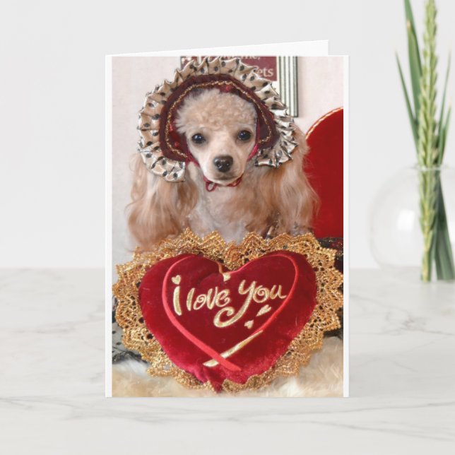 I Love You Poodle Dog Feiertagskarte (Vorderseite)