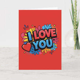 I Love You Pop Art Design Card Karte