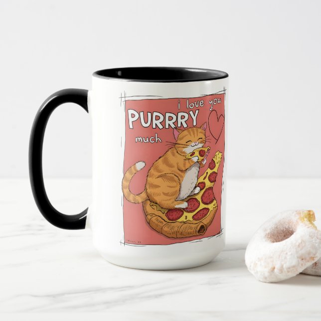 I Love You Purrry Much Funny Cat Lover Gift  Tasse (Mit Donut)