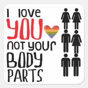 I Love YOU Quadratischer Aufkleber