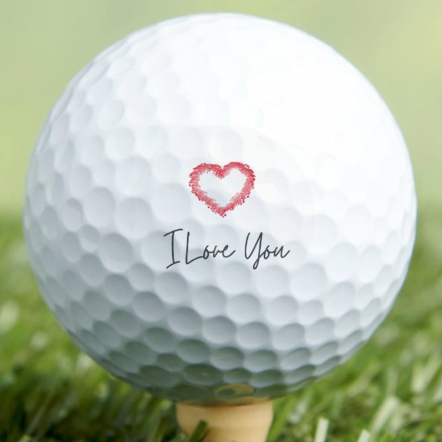 I Love You Red Heart Valentines Day For Husband Golfball (Von Creator hochgeladen)