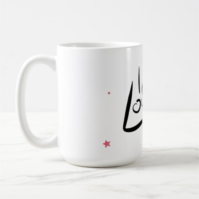 I Love You Romantic Heart Art Kaffeetasse (Links)