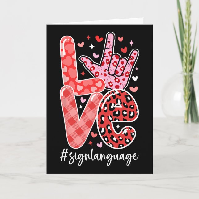 I Love You Sign Language Asl Valentine's Day Deaf  Karte (Vorderseite)